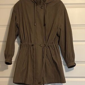 Women's Olive Drawcord Trench Coat